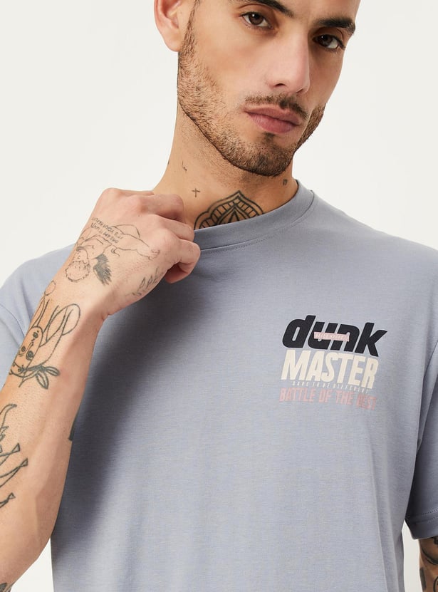 Men Oversized Back Print T-shirt