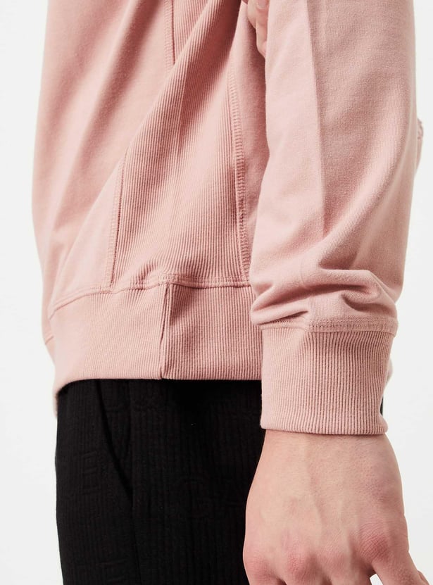 Men Solid Raglan Sleeve Sweatshirt