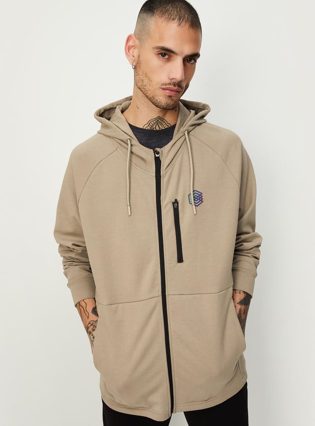 Men Solid Hooded Sweatshirt