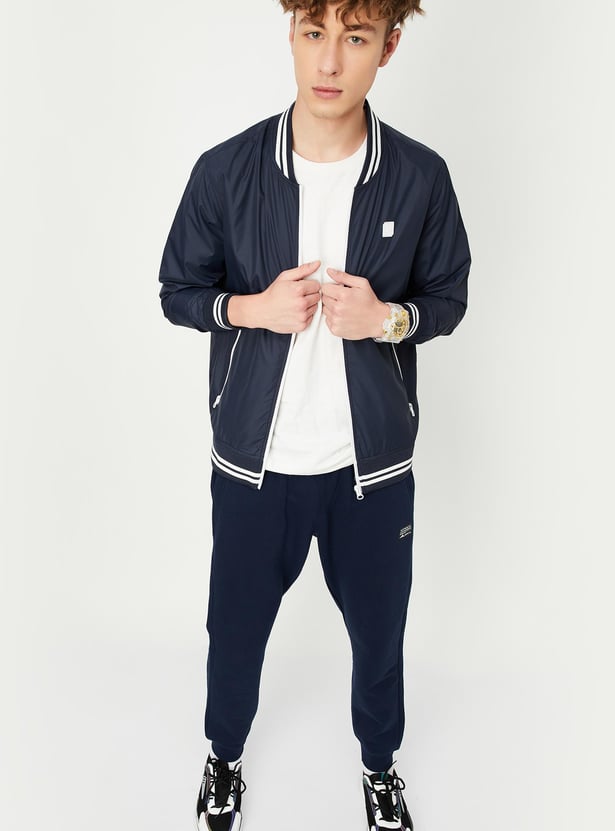 Men Solid Varsity Jacket