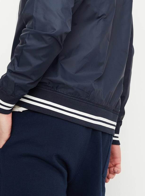Men Solid Varsity Jacket