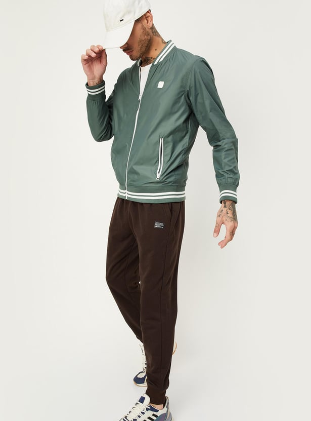 Men Solid Varsity Jacket