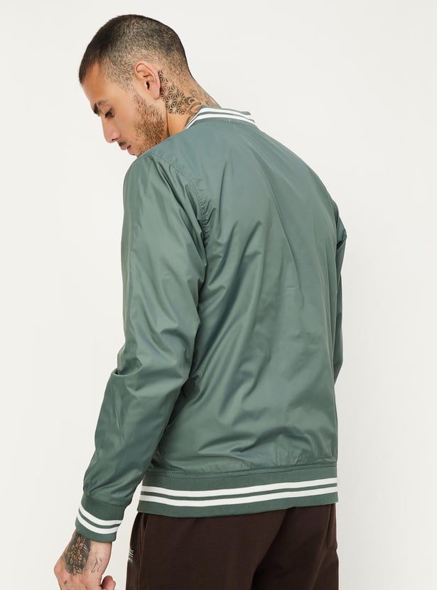 Men Solid Varsity Jacket