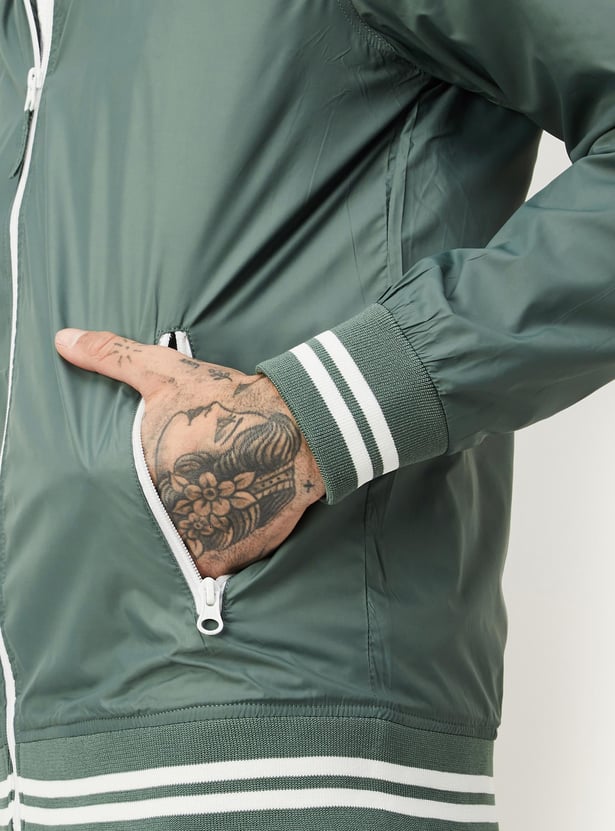 Men Solid Varsity Jacket