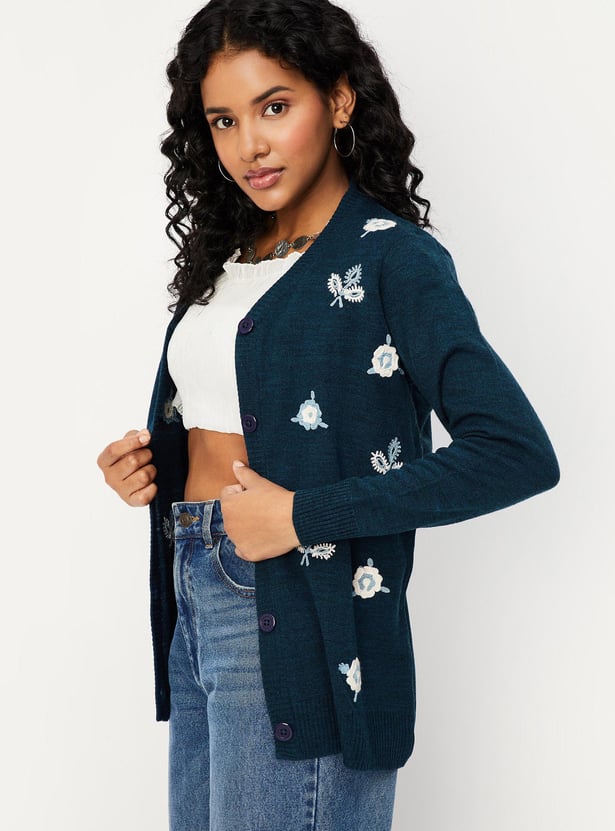 Women Embroidered Cardigan