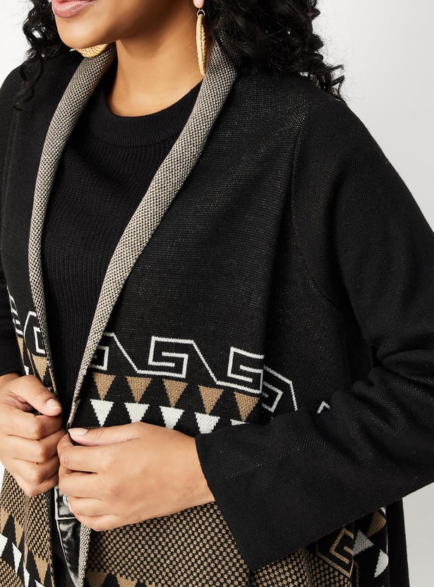 Women Geometric Printed Waterfall Shrug