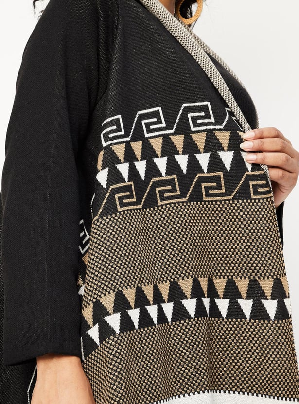 Women Geometric Printed Waterfall Shrug