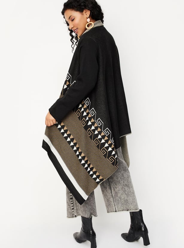 Women Geometric Printed Waterfall Shrug