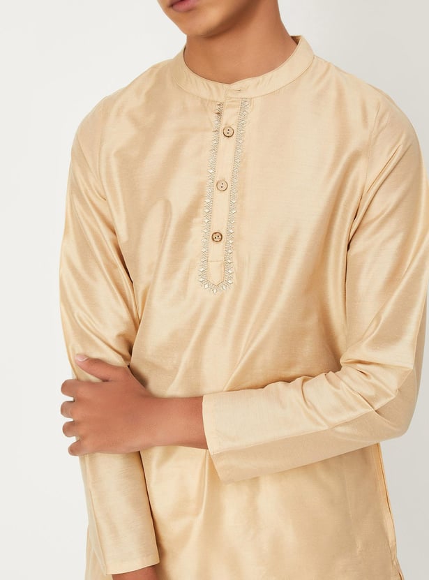 Boys Solid Straight Kurta