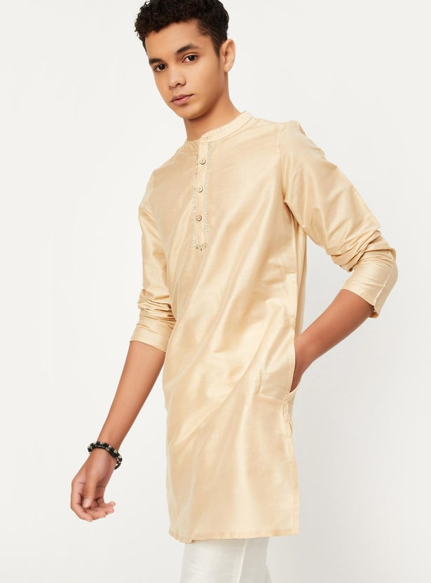 Boys Solid Straight Kurta