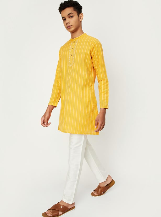 Boys Striped Kurta with Pyjamas