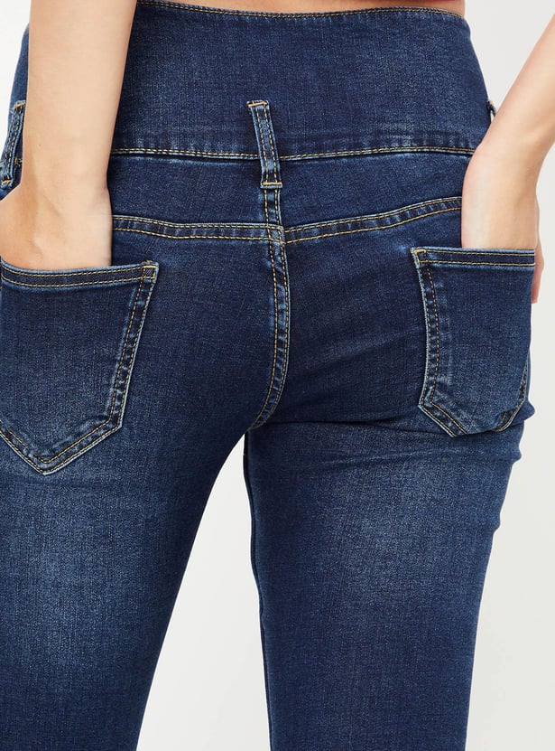 Women Washed Double-Up Skinny Fit Jeans