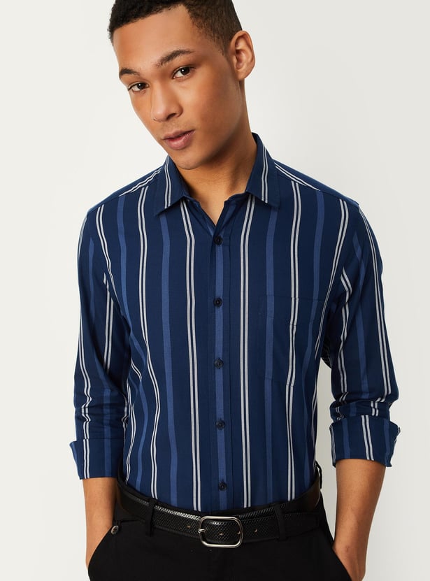 Men Striped Slim Fit Shirt