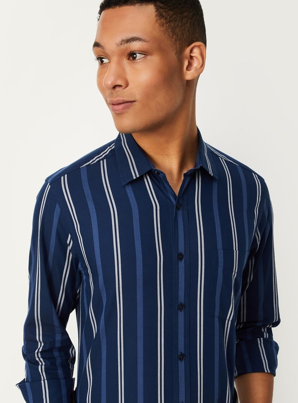Men Striped Slim Fit Shirt