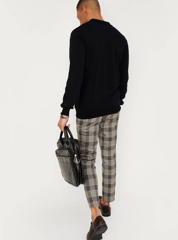 Men Flat Knit Slim Fit Polo T-shirt