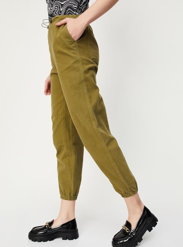 Women Solid Parachute Pants