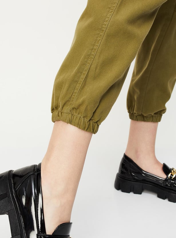 Women Solid Parachute Pants