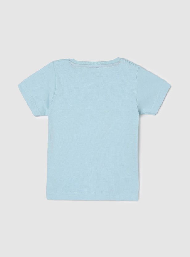 Boys Typographic Printed Cotton T-shirt