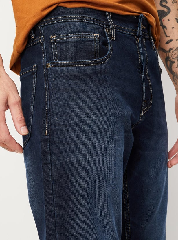 Men Regular Fit Washed Jeans