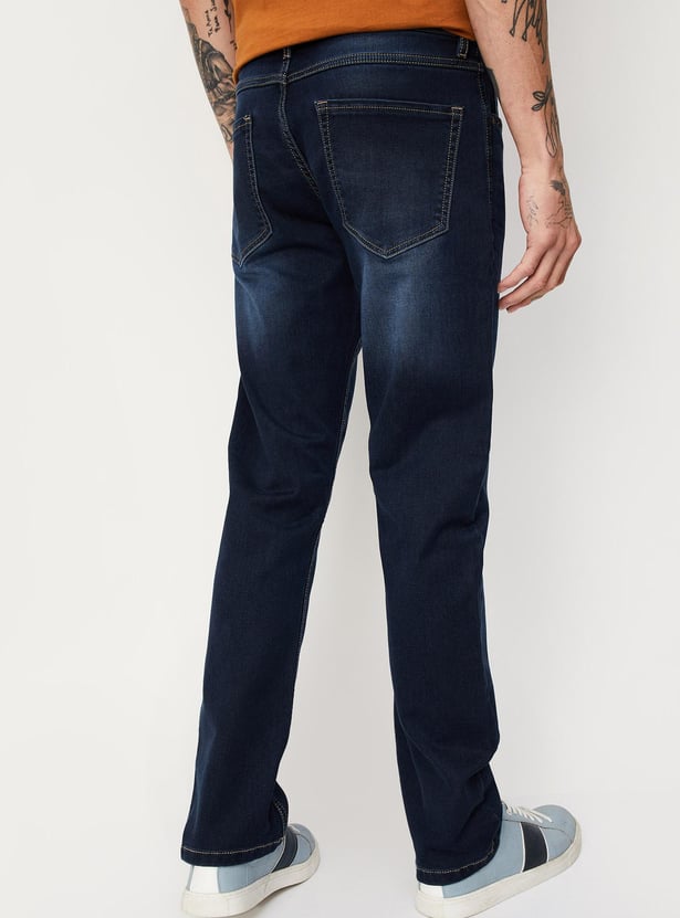 Men Regular Fit Washed Jeans