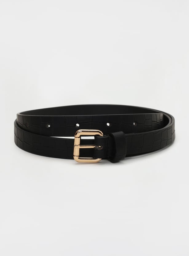 Women Croc Embossed Belt