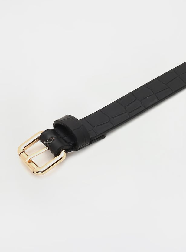 Women Croc Embossed Belt