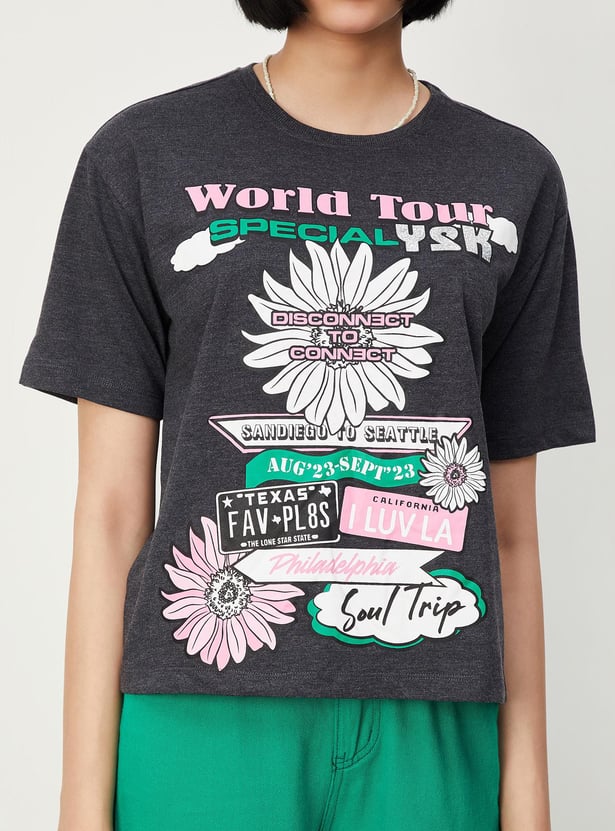 Women Graphic Printed Oversized T-shirt