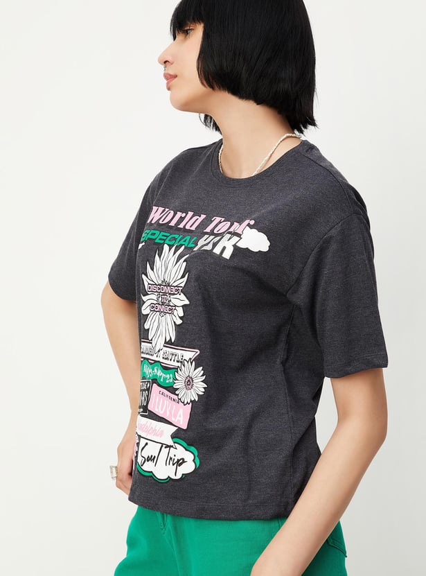 Women Graphic Printed Oversized T-shirt