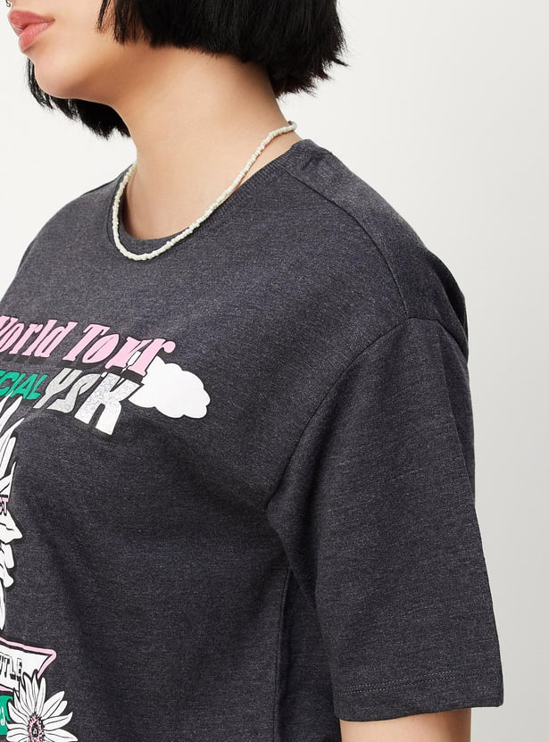 Women Graphic Printed Oversized T-shirt
