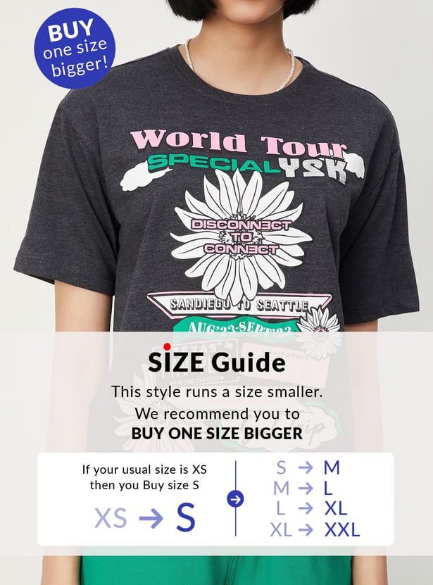 Women Graphic Printed Oversized T-shirt