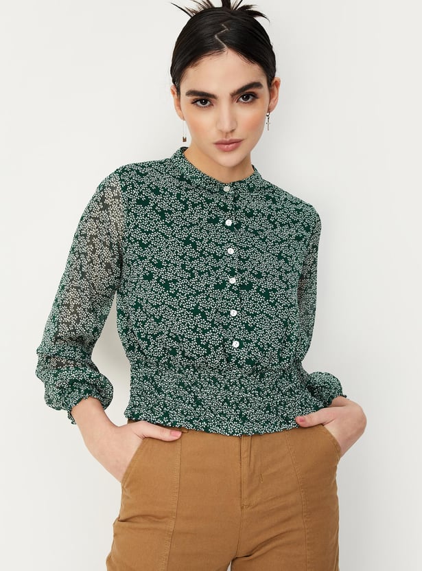 Women Floral Printed Blouson Top