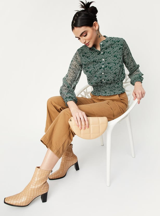Women Floral Printed Blouson Top