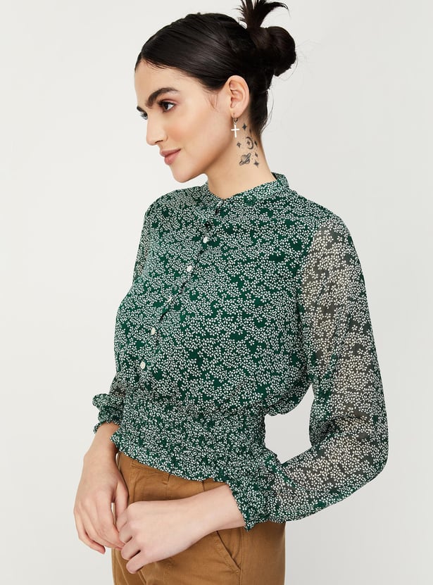Women Floral Printed Blouson Top