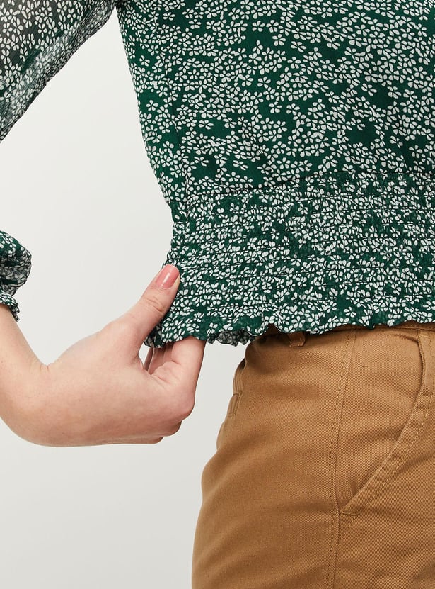 Women Floral Printed Blouson Top
