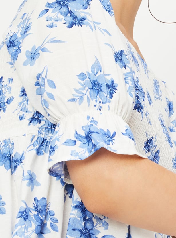 Women Floral Printed Peplum Top