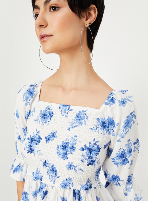 Women Floral Printed Peplum Top