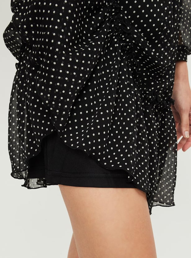 Women Polka Dot Fit & Flare Dress