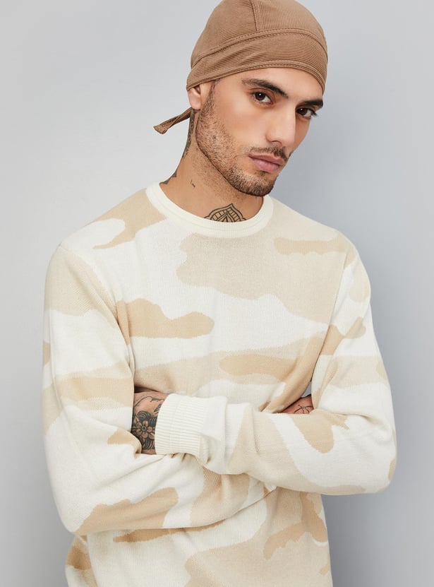 Men Camouflage Printed Sweater