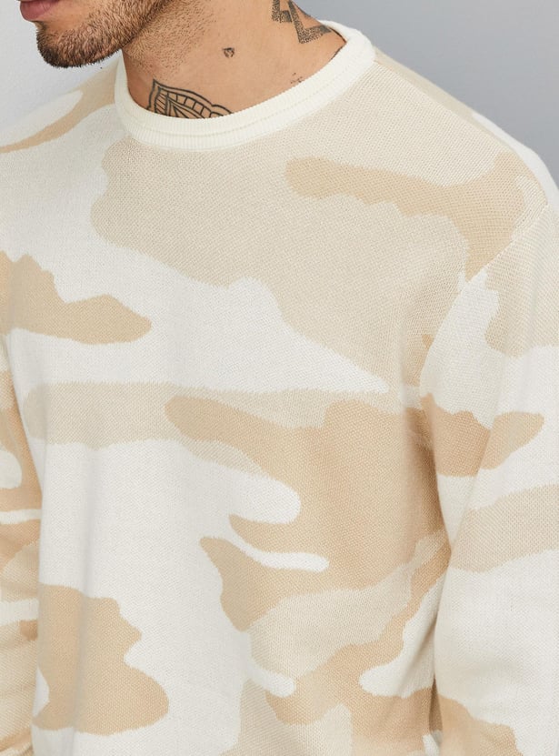 Men Camouflage Printed Sweater