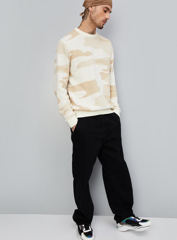 Men Camouflage Printed Sweater