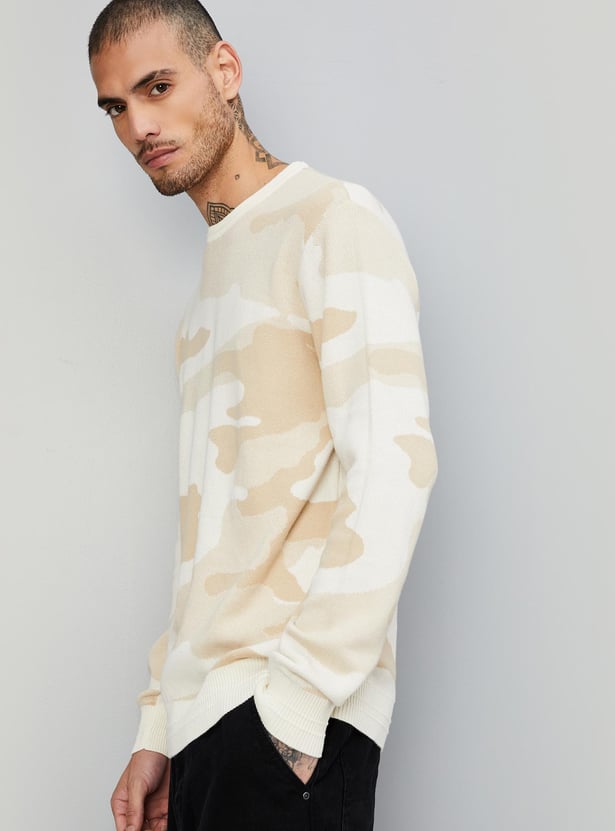 Men Camouflage Printed Sweater