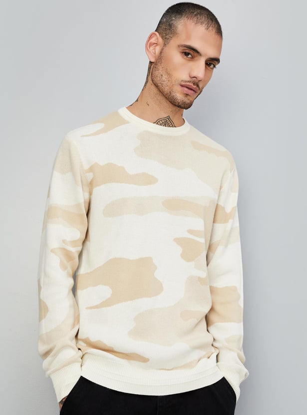 Men Camouflage Printed Sweater