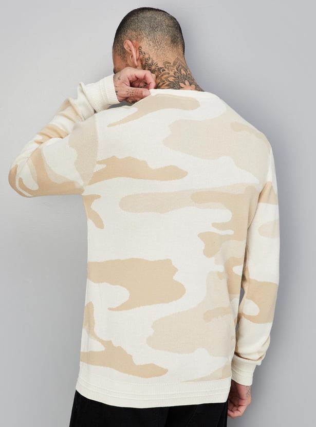 Men Camouflage Printed Sweater