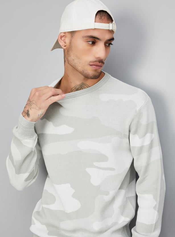 Men Camouflage Printed Sweater