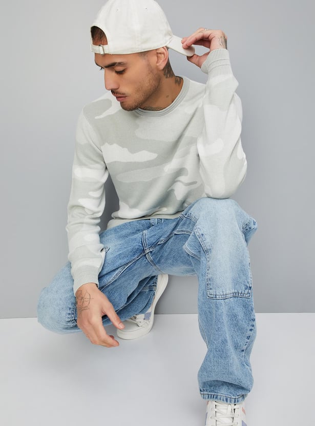 Men Camouflage Printed Sweater