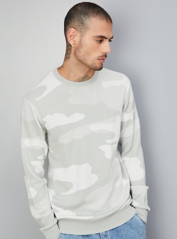 Men Camouflage Printed Sweater