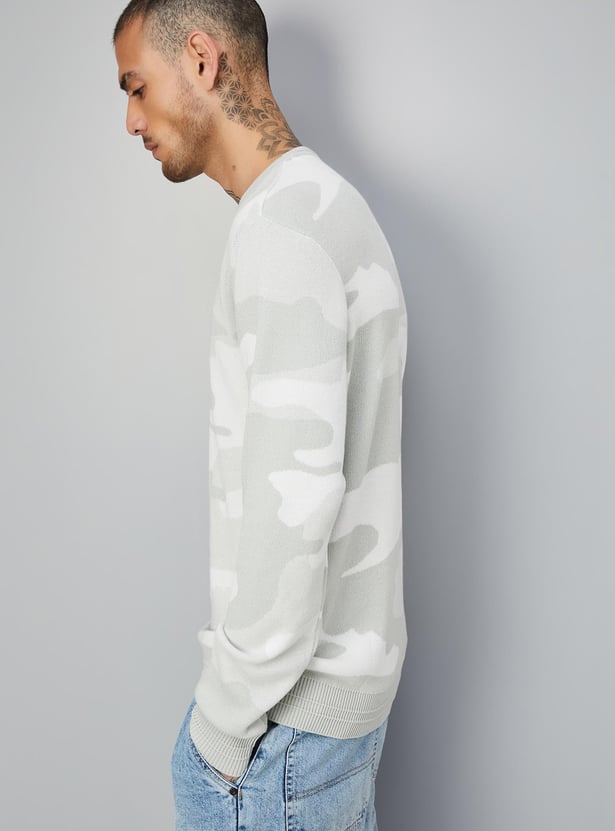 Men Camouflage Printed Sweater