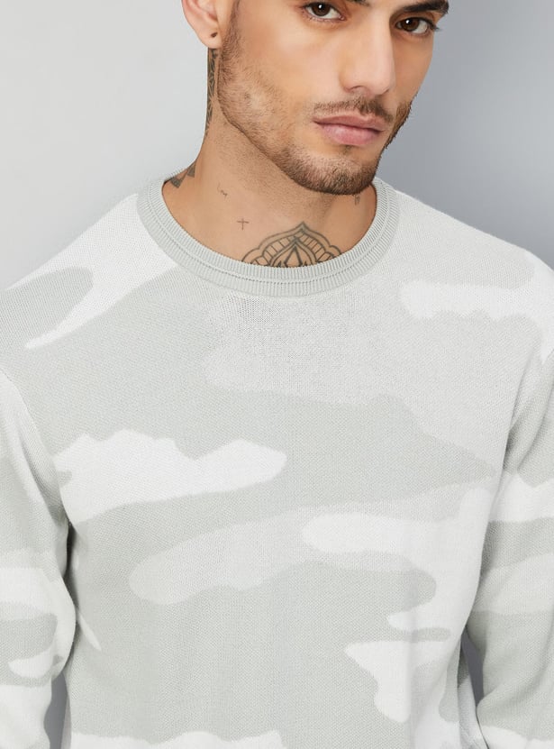 Men Camouflage Printed Sweater