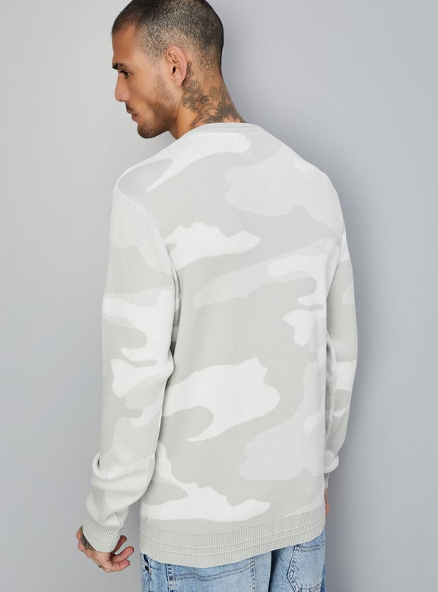 Men Camouflage Printed Sweater