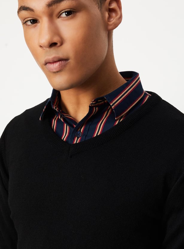 Men Slim Fit Solid Sweater